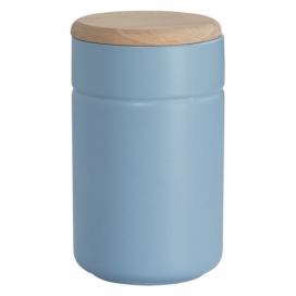 Modrá porcelánová dóza s dřevěným víkem Maxwell & Williams Tint, 900 ml