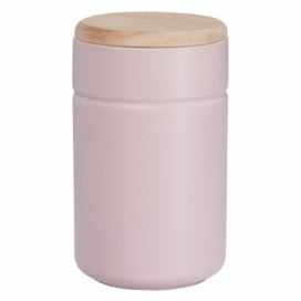 Růžová porcelánová dóza s dřevěným víkem Maxwell & Williams Tint, 900 ml
