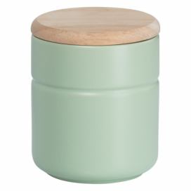 Zelená porcelánová dóza s dřevěným víkem Maxwell & Williams Tint, 600 ml