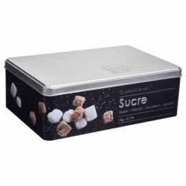5five Simply Smart Nádoba na kusový cukr, 1 kg, kovová, černá