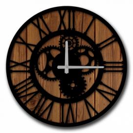 Hanah Home Nástěnné hodiny Ozubená kolečka 50 cm hnědo-černé
