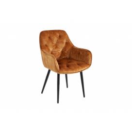LuxD Designová židle Garold hořčicově-žlutý samet