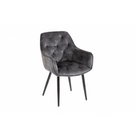 LuxD Designová stolička Garold šedo-zelený samet - Skladem