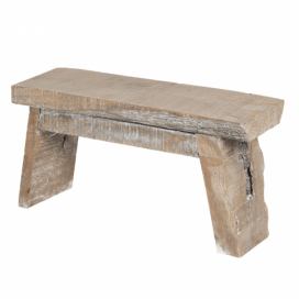 Dekorační stolička z neopracovaného dřeva - 39*13*20 cm Clayre & Eef