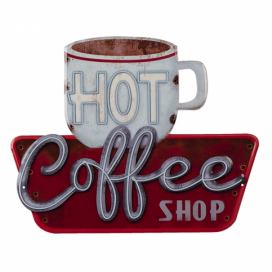 Kovová cedule Hot Coffee Shop - 38*48 cm Clayre & Eef