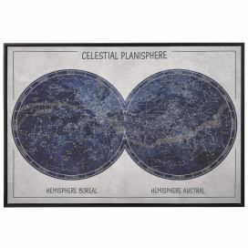 Zarámovaný obraz na plátně souhvězdí 63 x 93 cm modrý GRIZZANA