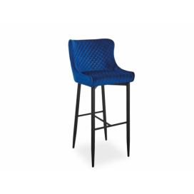 Barová židle Colin B Velvet H-1 modrá 86 