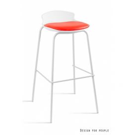 Barová židle Duke bílá červená  