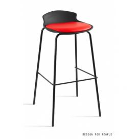 Barová židle Duke černá červená 