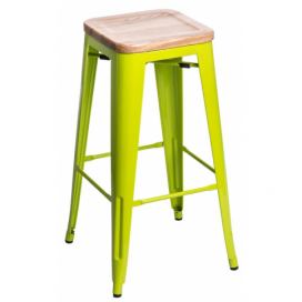 Barová židle Paris 75cm Dřevěná-Jasan zelená 