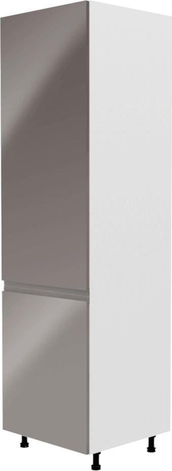 Skříňka na lednici, bílá / šedá extra vysoký lesk, levá, AURORA D60ZL Mdum - M DUM.cz