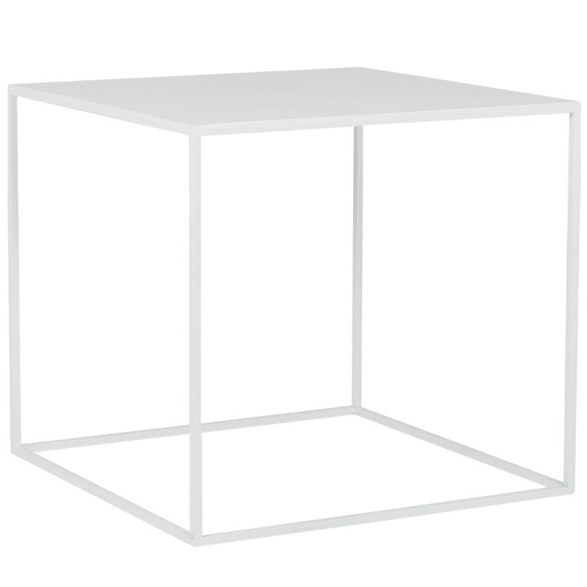 Nordic Design Bílý kovový konferenční stolek Moreno 50 x 50 cm - Designovynabytek.cz