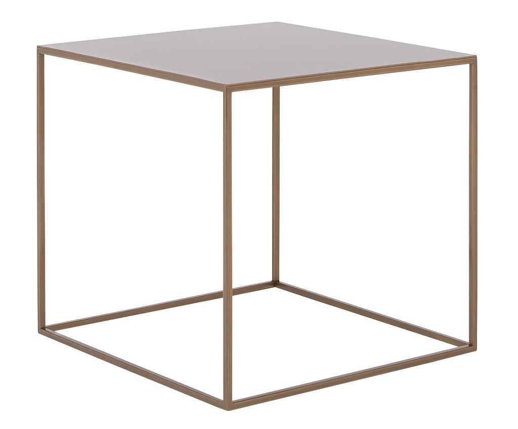 Nordic Design Zlatý kovový konferenční stolek Moreno 50 x 50 cm - Designovynabytek.cz