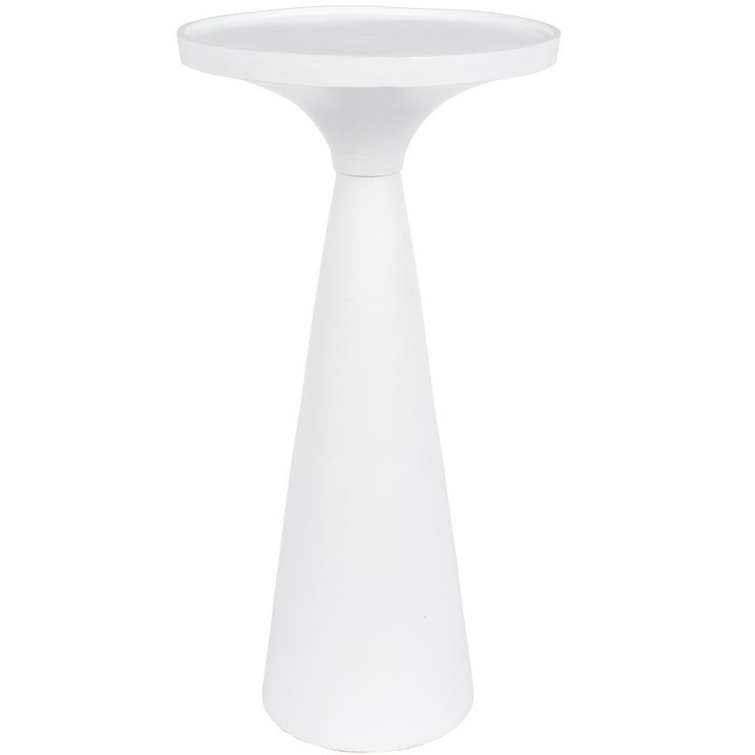 Bílý kulatý kovový odkládací stolek ZUIVER FLOSS 28 cm - Designovynabytek.cz