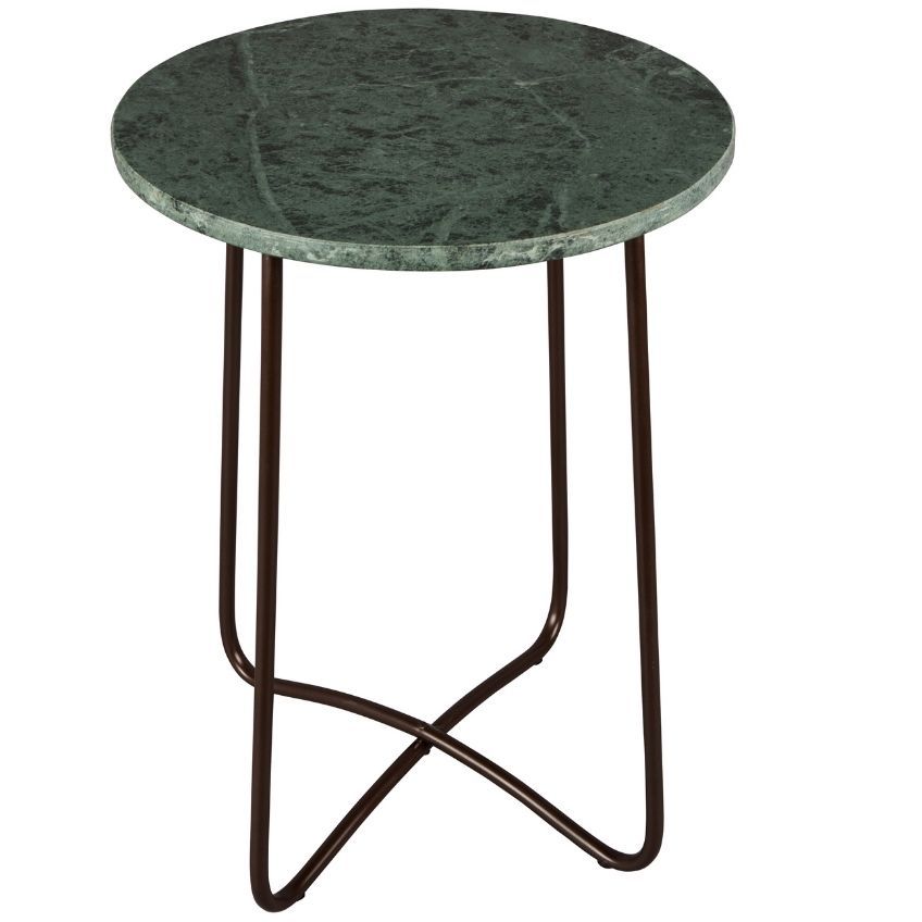 Zelený mramorový odkládací stolek DUTCHBONE Emerald 41 cm - Designovynabytek.cz