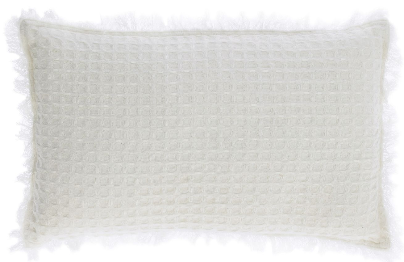 Bílý bavlněný povlak na polštář Kave Home Shallow 30 x 50 cm - Designovynabytek.cz