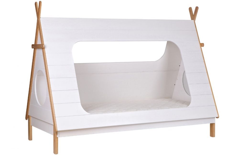 Hoorns Bílá dětská postel Wooliz 90 x 200 cm - Designovynabytek.cz