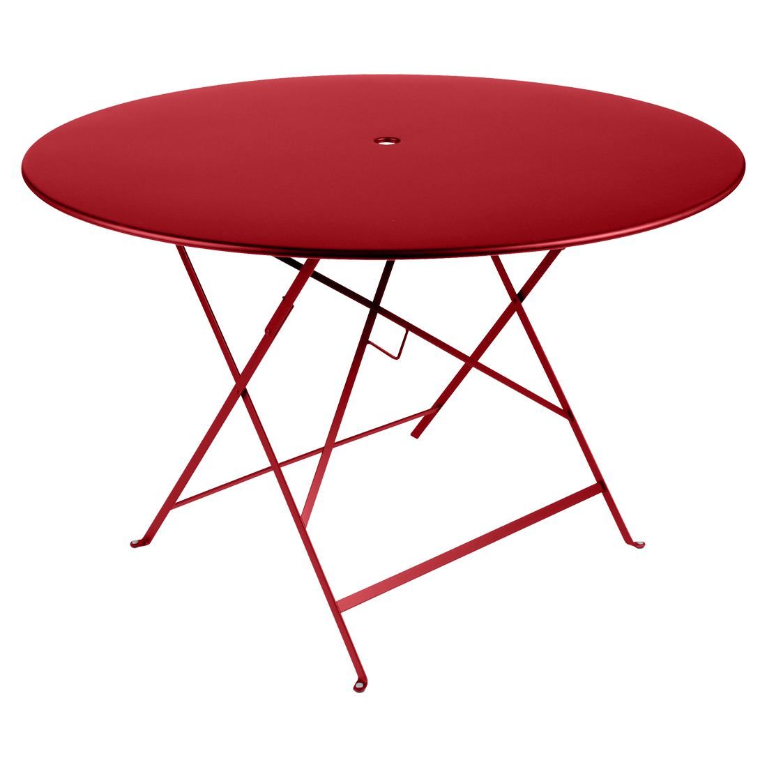Makově červený kovový skládací stůl Fermob Bistro Ø 117 cm - Designovynabytek.cz