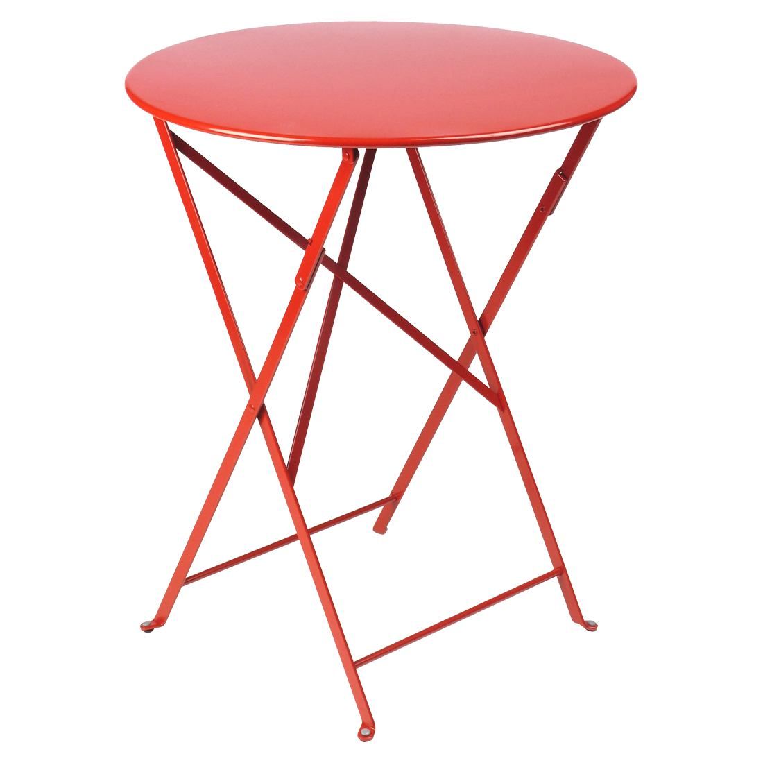 Makově červený kovový skládací stůl Fermob Bistro+ Ø 60 cm - Designovynabytek.cz