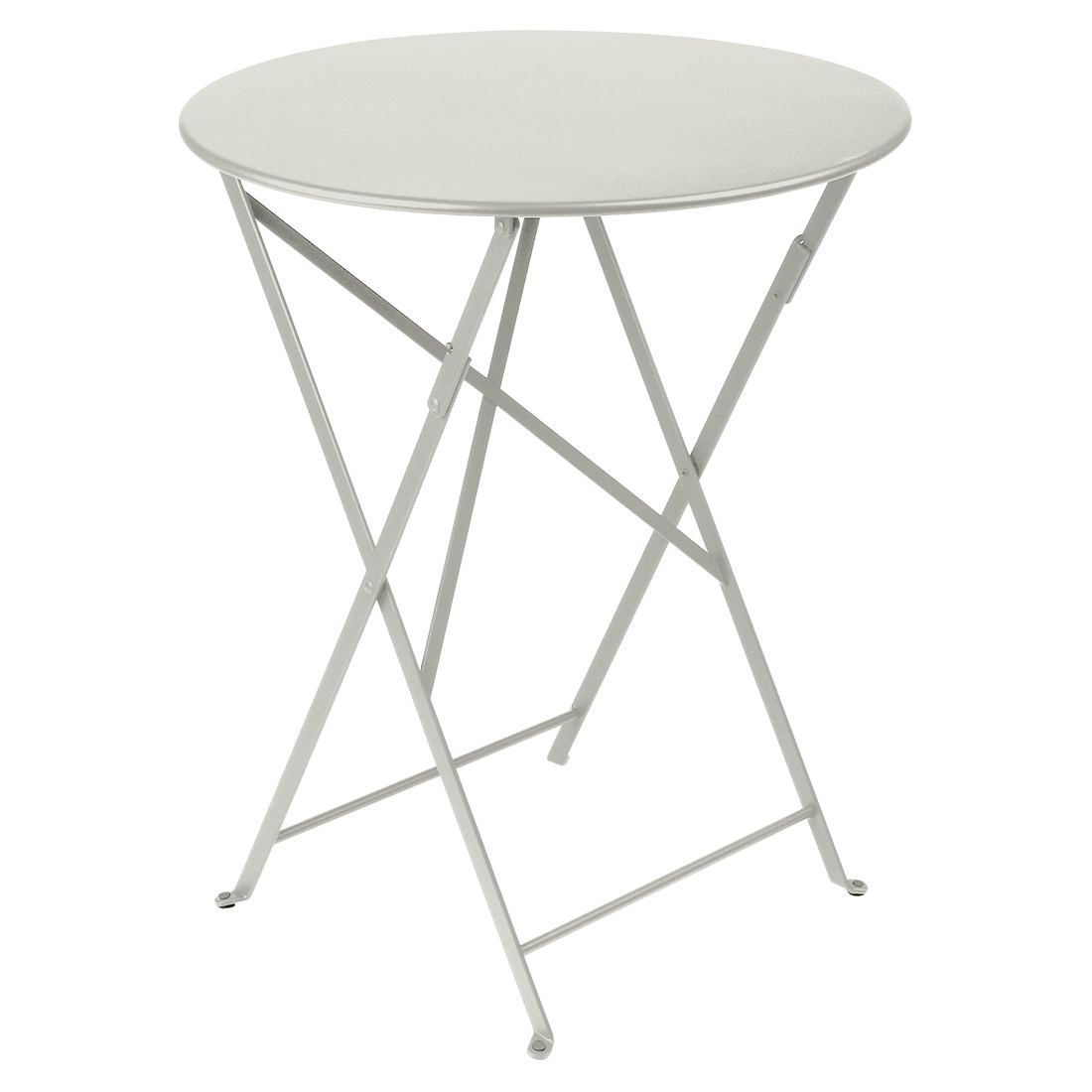 Světle šedý kovový skládací stůl Fermob Bistro+ Ø 60 cm - Designovynabytek.cz