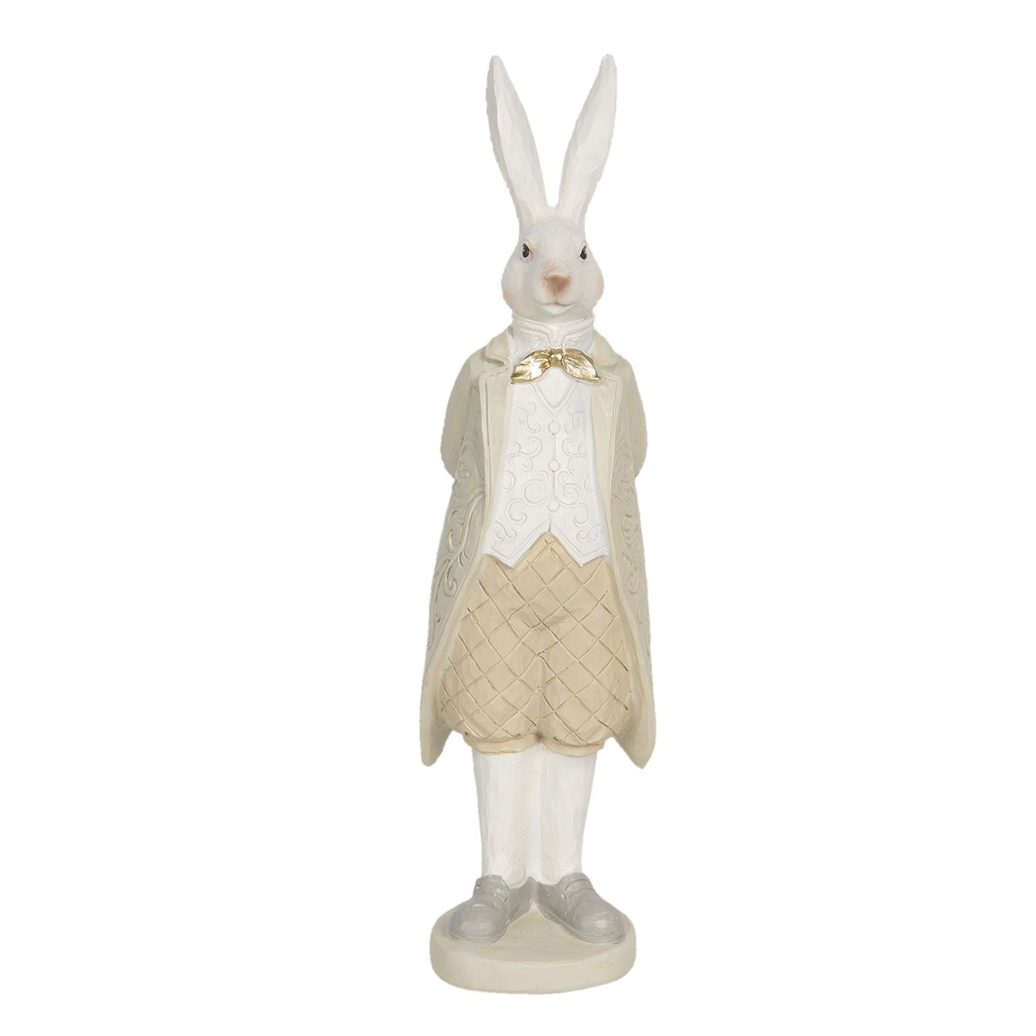 Dekorace zaječí slečna v bílé sukni a saku s kabelkou - 10*9*32 cm Clayre & Eef - LaHome - vintage dekorace