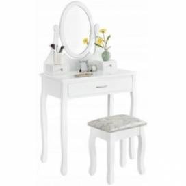 Moderní toaletní stolek se zrcadlem bílá