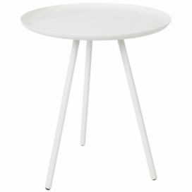 White Label Bílý kovový odkládací stolek WLL FROST 39 cm