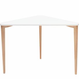 Ragaba Rohový psací/konzolový stolek Lavito, 114x85x75 cm, bílá/přírodní