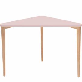 Ragaba Rohový psací/konzolový stolek Lavito, 114x85x75 cm, růžová/přírodní