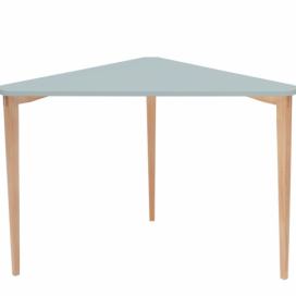 Ragaba Rohový psací/konzolový stolek Lavito, 114x85x75 cm, světle šedá/přírodní