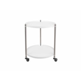 Select Time Bílo stříbrný odkládací stolek s kolečky Vadre