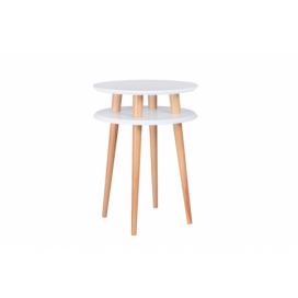 Ragaba Odkládací stolek Iram, 45x45x61 cm, bílá/přírodní