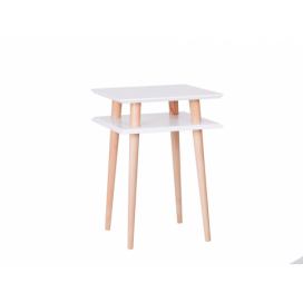 Ragaba Odkládací stolek Verkel, 43x43x61 cm, bílá/přírodní