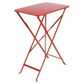 Makově červený kovový skládací stůl Fermob Bistro 37 x 57 cm