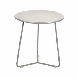 Světle šedý kovový odkládací stolek Fermob Cocotte 34 cm