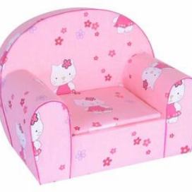 Svět pokojů Dětské molitanové křesílko růžové - kočičky