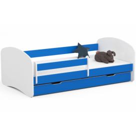 Ak furniture Dětská postel SMILE 180x90 bílá/modrá