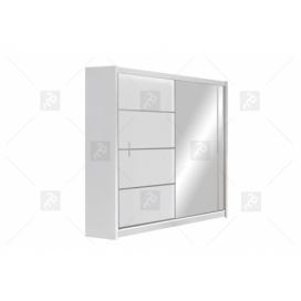 Skříň s posuvnými dveřmi se zrcadlem Vista 180 cm Bílý mat