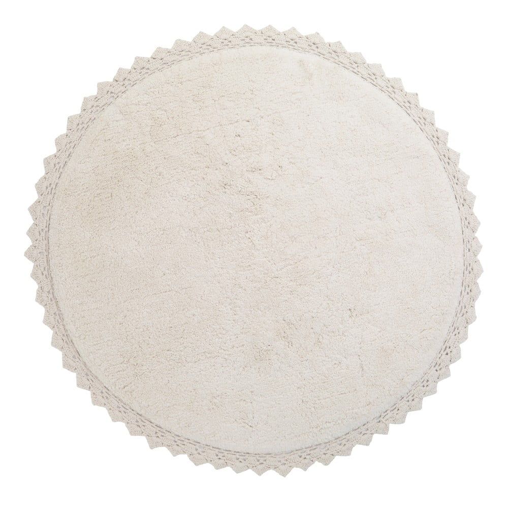 Krémově bílý ručně vyrobený bavlněný koberec Nattiot Perla, ø 110 cm - Bonami.cz