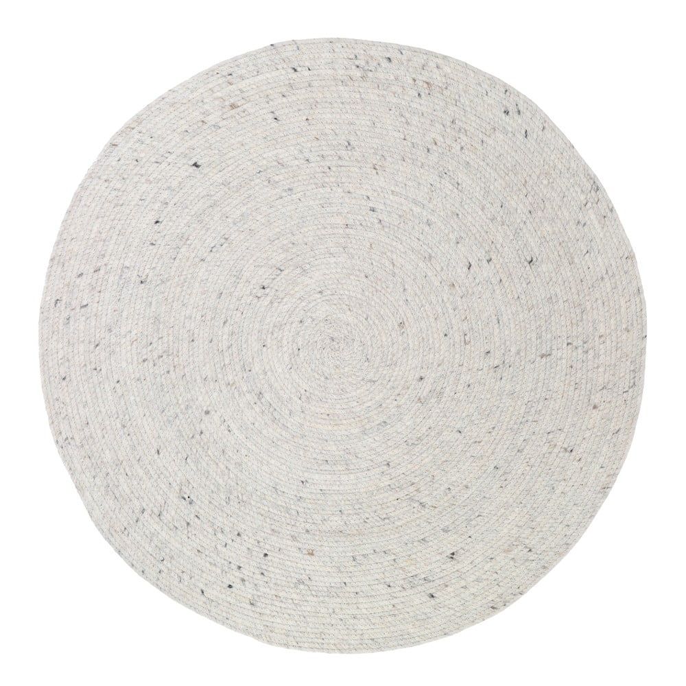 Bílo-šedý ručně vyrobený koberec ze směsi vlny a bavlny Nattiot Neethu, ø 110 cm - Bonami.cz
