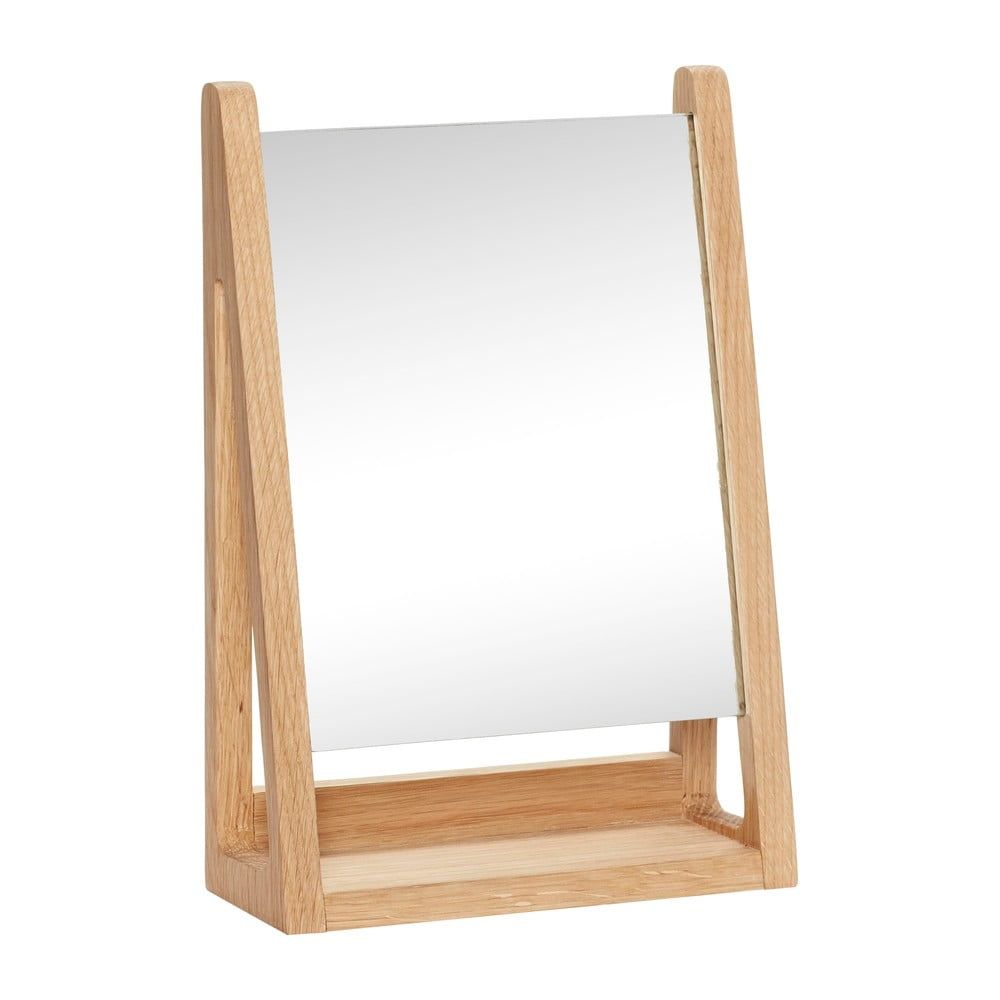 Kosmetické zrcadlo z dubového dřeva Hübsch Natur, 22 x 32 cm - Bonami.cz