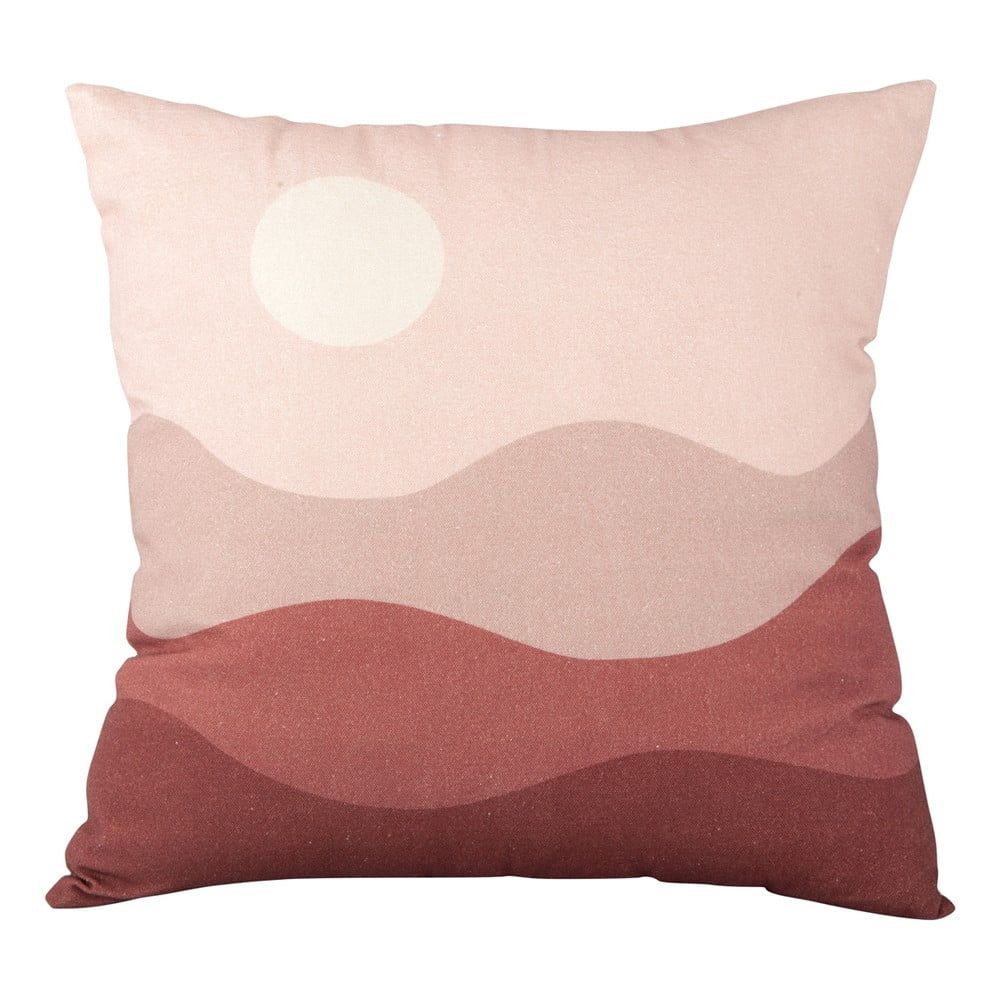 Růžovo-červený bavlněný polštář PT LIVING Pink Sunset, 45 x 45 cm - Bonami.cz