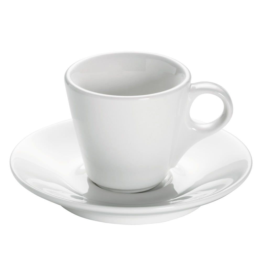 Bílý porcelánový hrnek s podšálkem Maxwell & Williams Basic Espresso, 70 ml - Bonami.cz