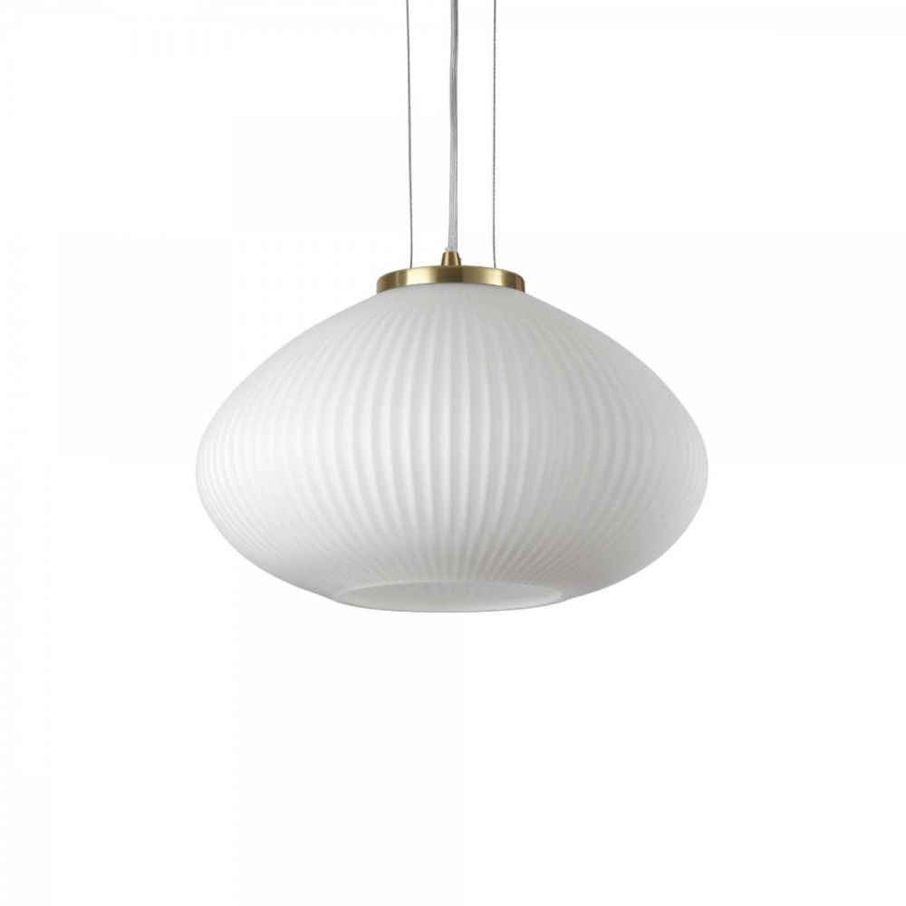 Ideal Lux 264547 závěsné stropní svítidlo Plisse Sp1 1x60W | E27 - mosaz, bílá - Dekolamp s.r.o.