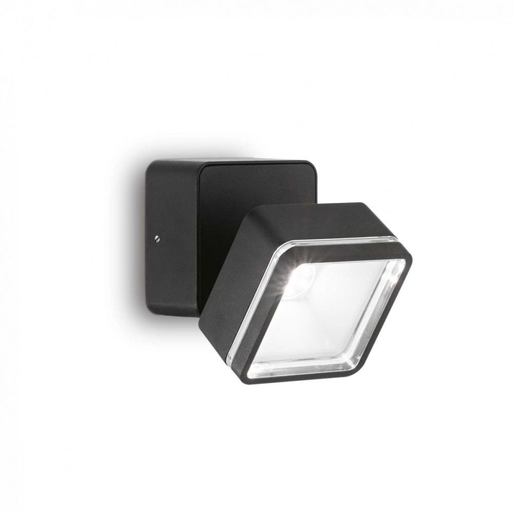 Ideal Lux 285535 LED venkovní nástěnné svítidlo Omega Ap Square 1x7W | 650lm | 4000K | IP54 - černá - Dekolamp s.r.o.