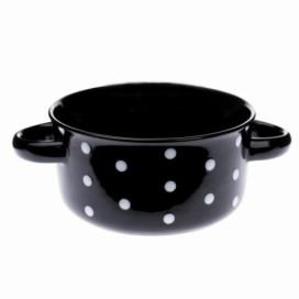Keramická miska s puntíky 560 ml, černá