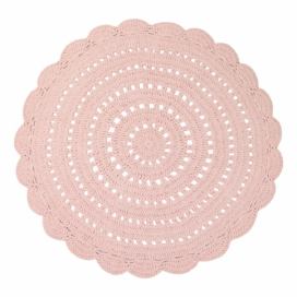 Růžový ručně háčkovaný koberec z bavlny Nattiot Alma, ø 120 cm Bonami.cz