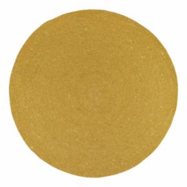 Hořčicově žlutý ručně vyrobený koberec ze směsi vlny a bavlny Nattiot Neethu, ø 140 cm Bonami.cz