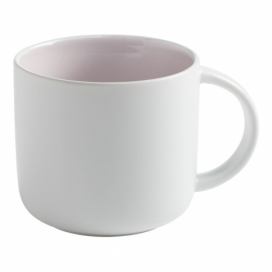 Bílý porcelánový hrnek s růžovým vnitřkem Maxwell & Williams Tint, 440 ml