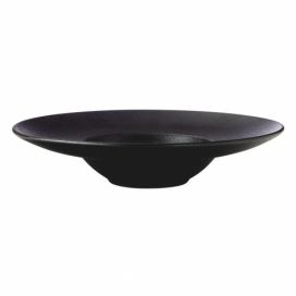 Černý hluboký  keramický talíř ø 28 cm Caviar – Maxwell & Williams